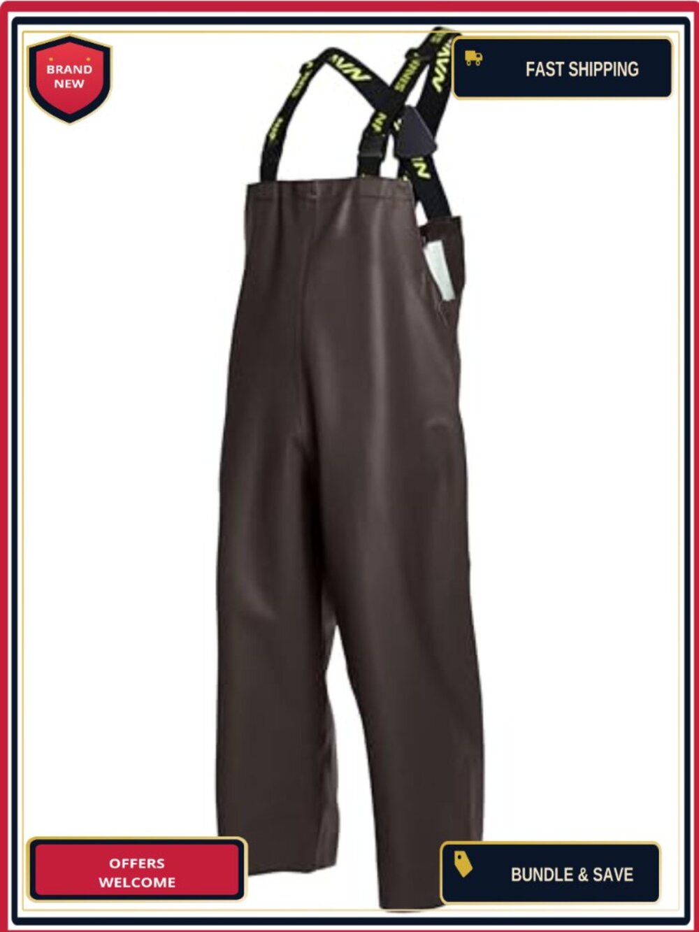 Commercial Fishing PVC Bib Overalls Waterproof Workwear Men's